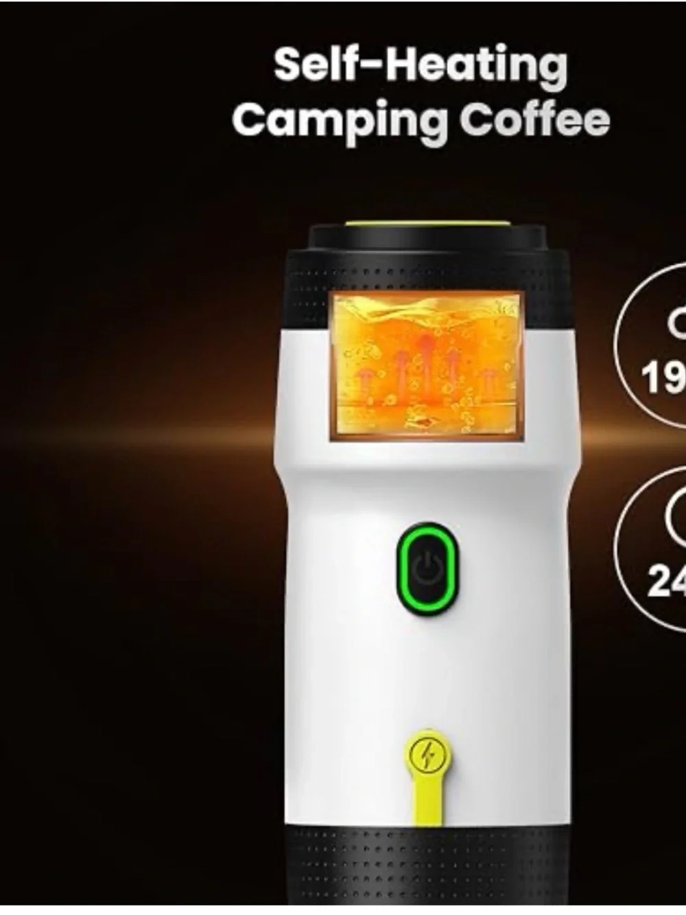 Aibokee White Portable Coffee Grinder with Black Accents